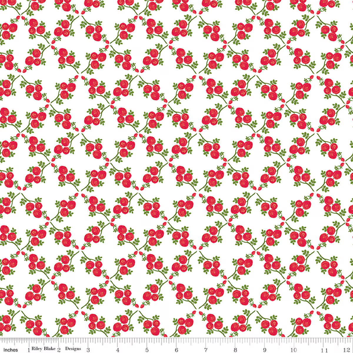 Front Porch - Quilting Cotton Fabric - Trellis - White
