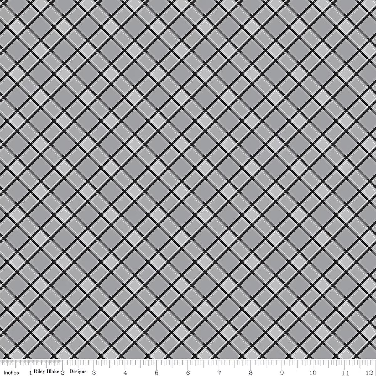 Front Porch - Quilting Cotton Fabric - Plaid - Gray