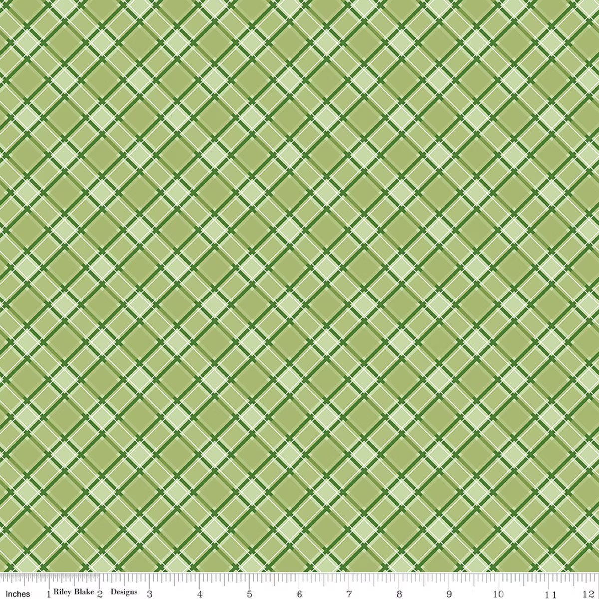 Front Porch - Quilting Cotton Fabric - Plaid - Green