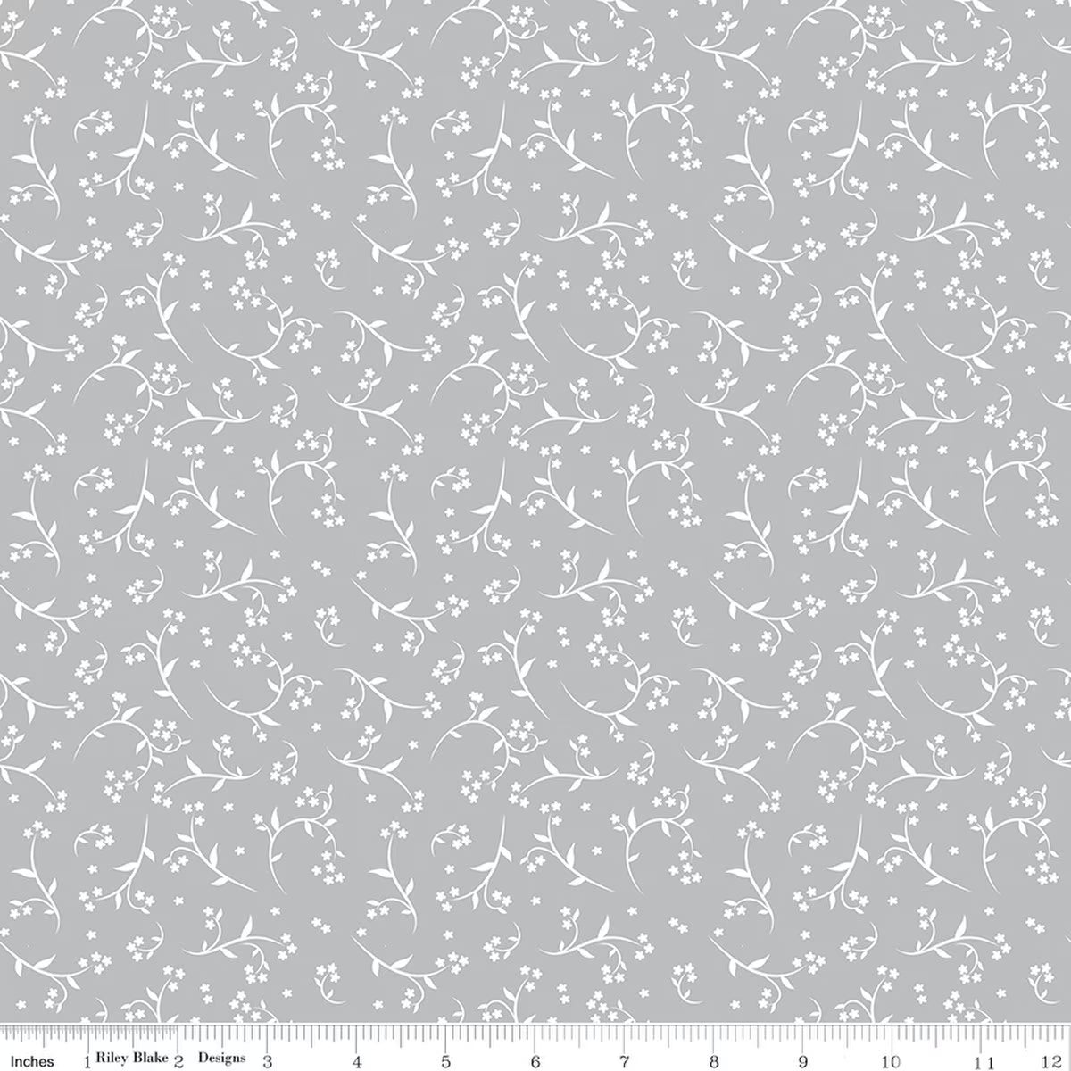 Front Porch - Quilting Cotton Fabric - Porch Stems - Gray