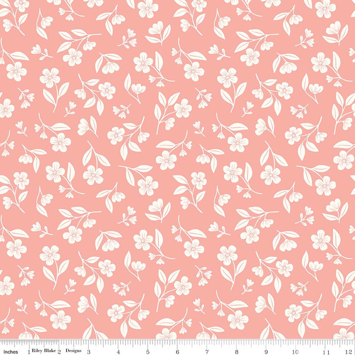 Meadow Moments - Quilting Cotton - Drifting Blooms - Coral
