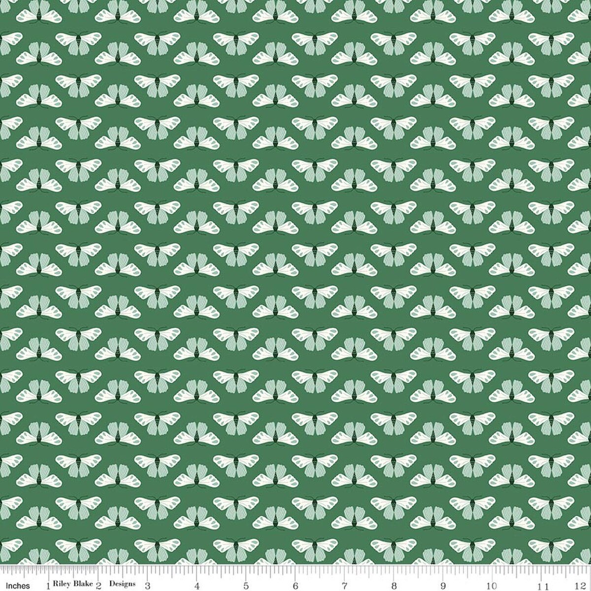 Meadow Moments - Quilting Cotton - Butterflies - Green