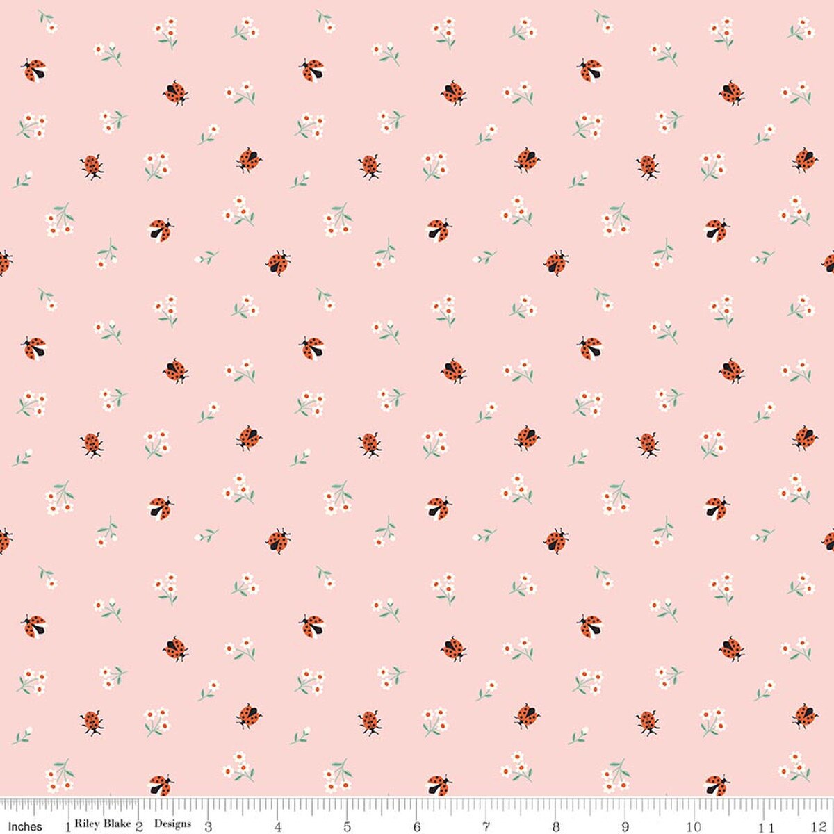 Meadow Moments - Quilting Cotton - Ladybugs - Pink
