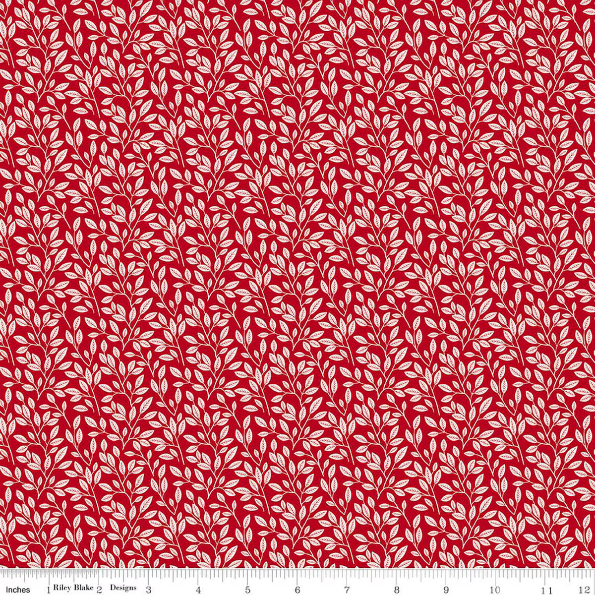 Radiant Ruby – Quilting Cotton Fabric – Leaves - Schoolhouse