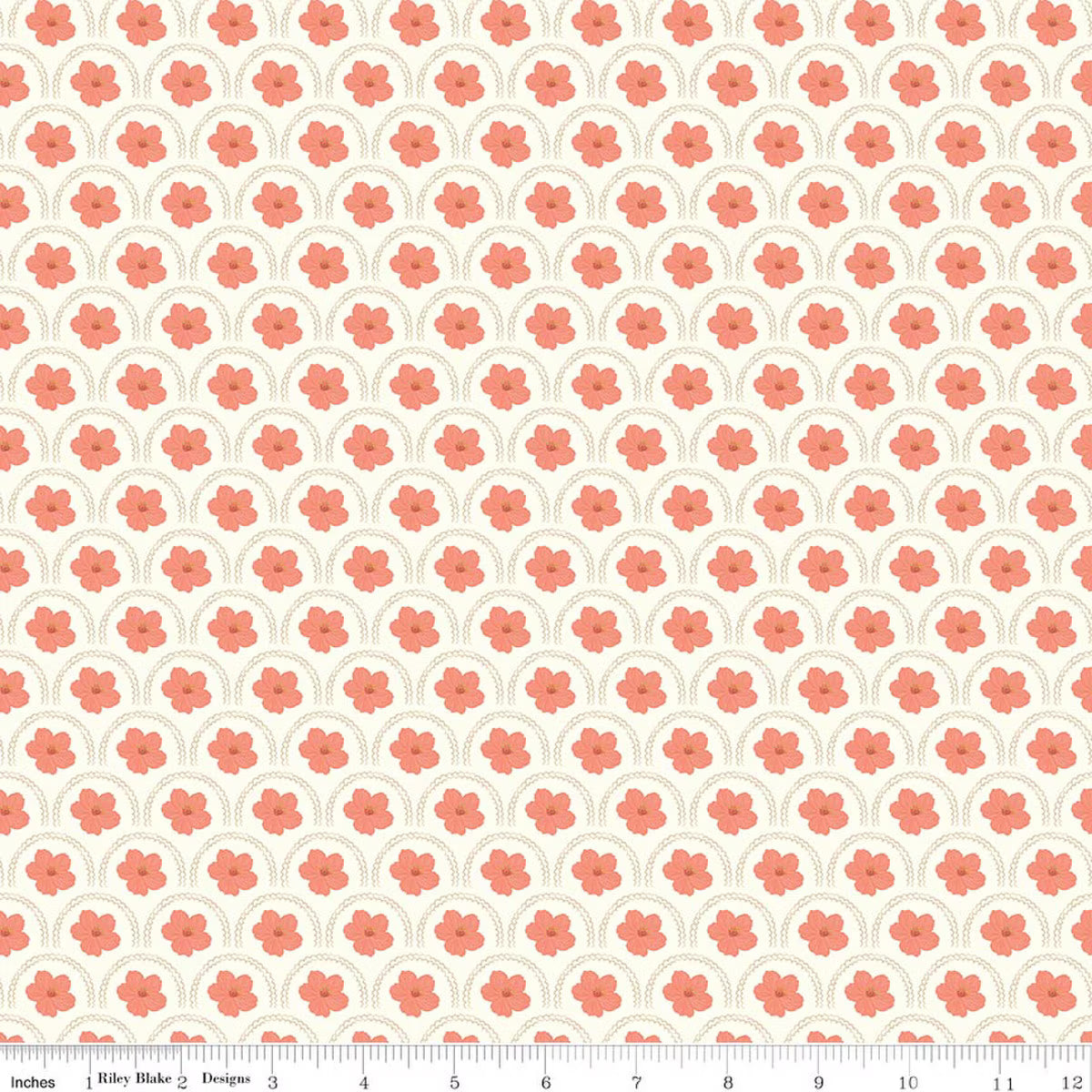 Southern Charm - Quilting Cotton Fabric - Peach Blossoms - Cloud