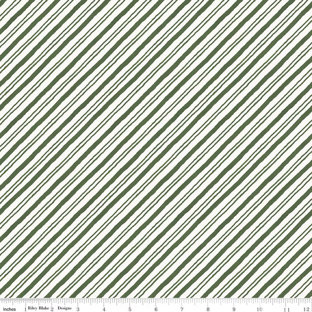 Holiday Spirit - Quilting Cotton Fabric - Stripes - Green
