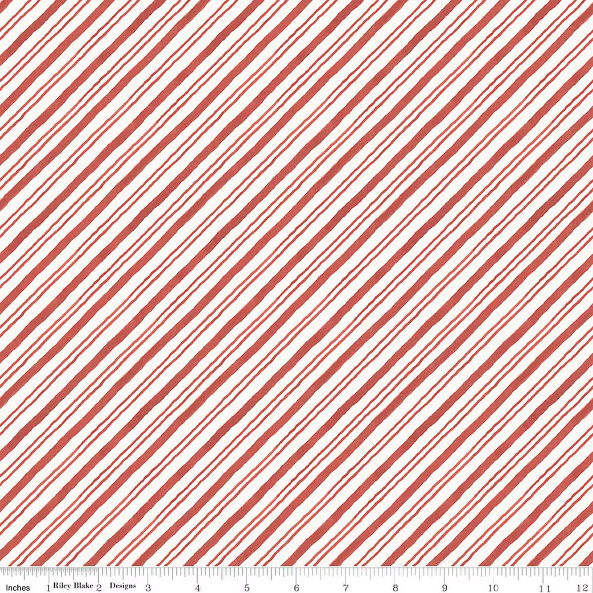 Holiday Spirit - Quilting Cotton Fabric - Stripes - Red