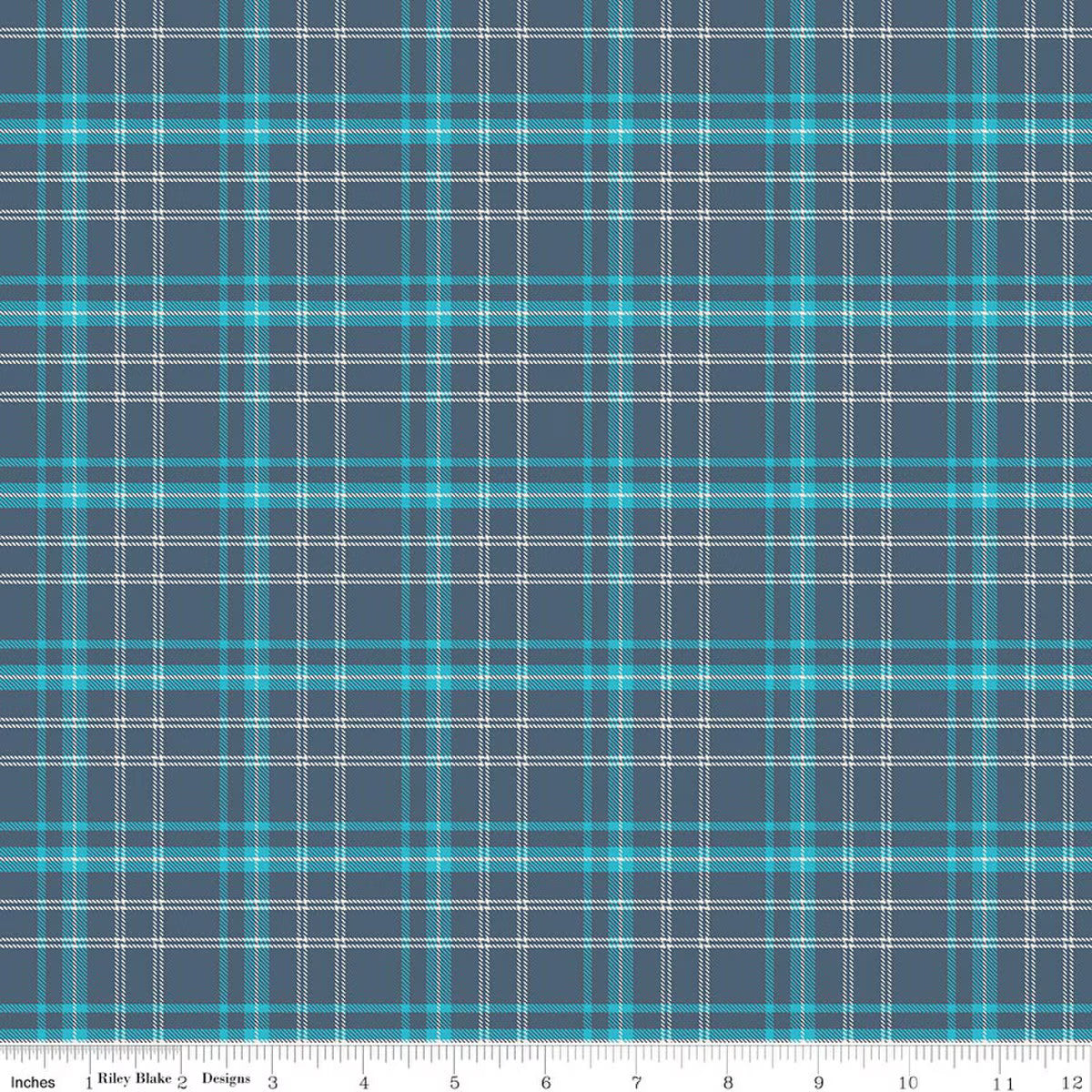 Happy Haven - Quilting Cotton Fabric - Plaid - Navy