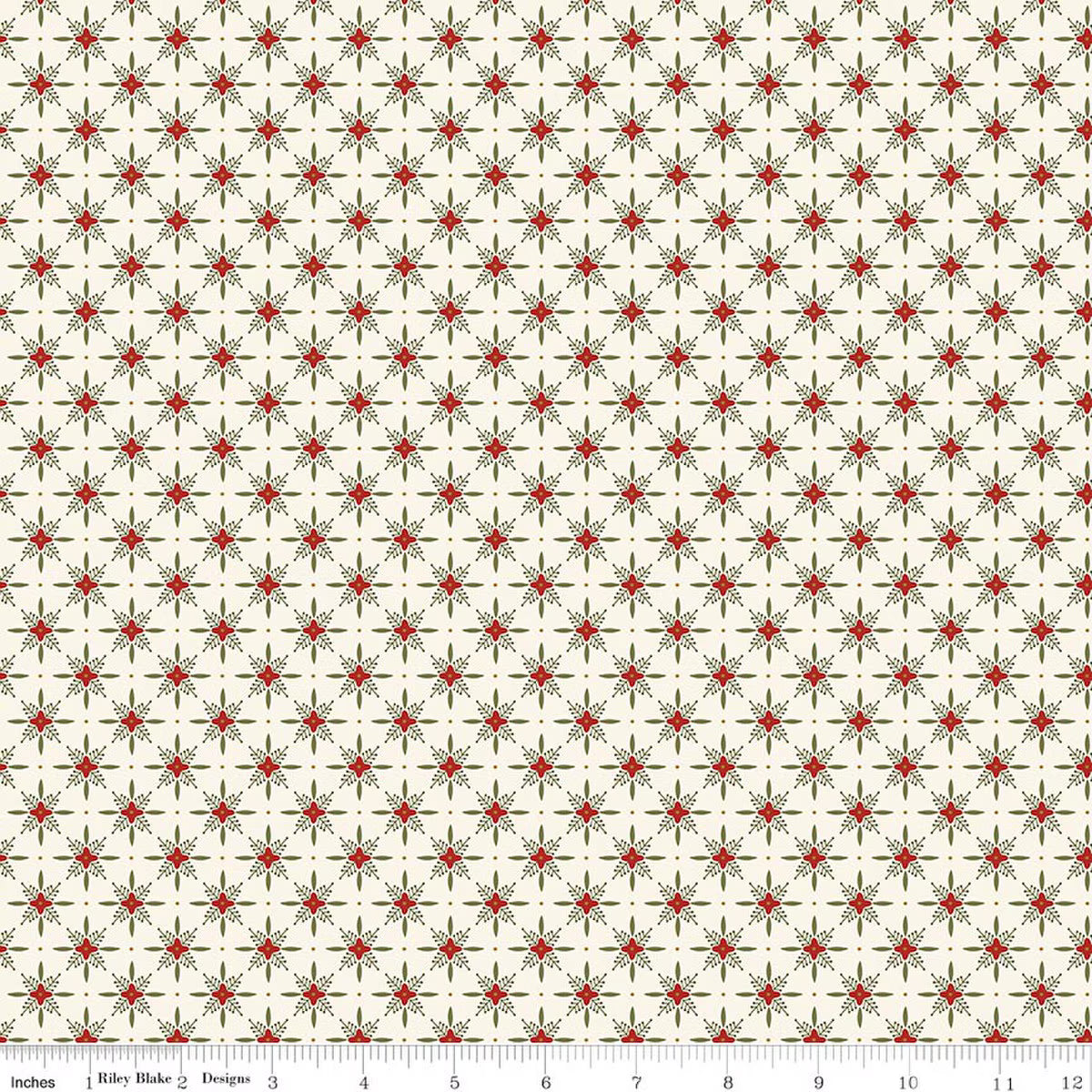 Christmas Greetings - Quilting Cotton Fabric - Twinkle - Cream