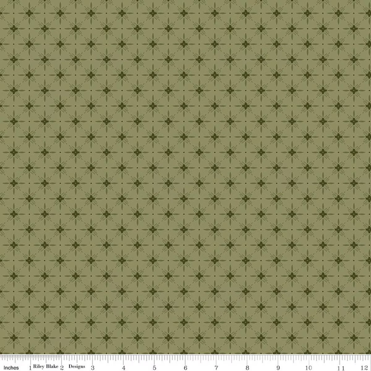 Christmas Greetings - Quilting Cotton Fabric - Twinkle - Sage