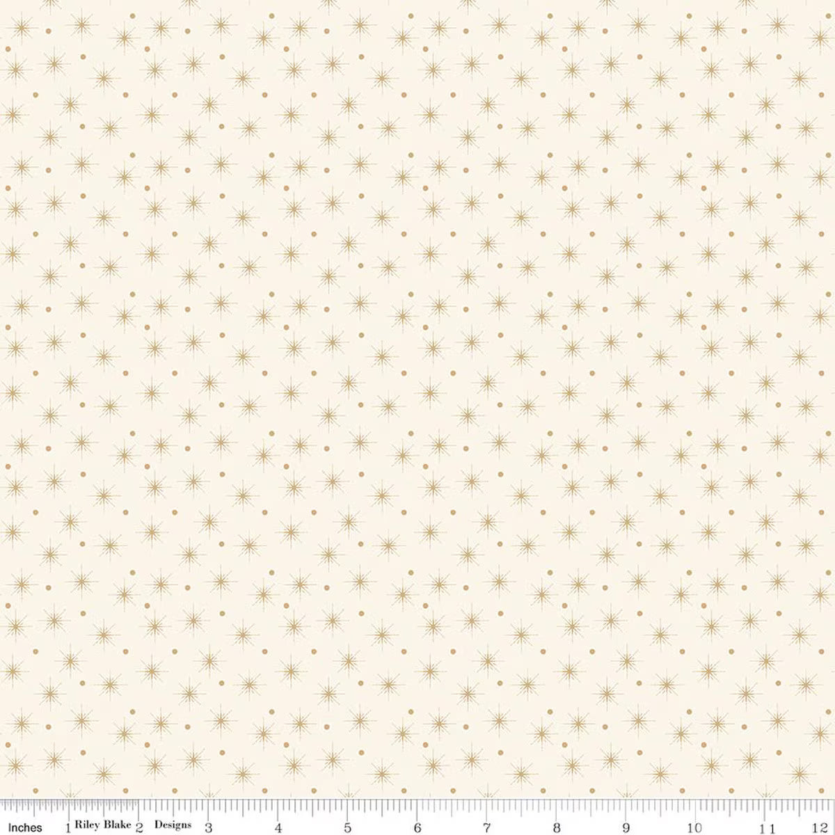 Christmas Greetings - Quilting Cotton Fabric - Christmas Lights - Cream
