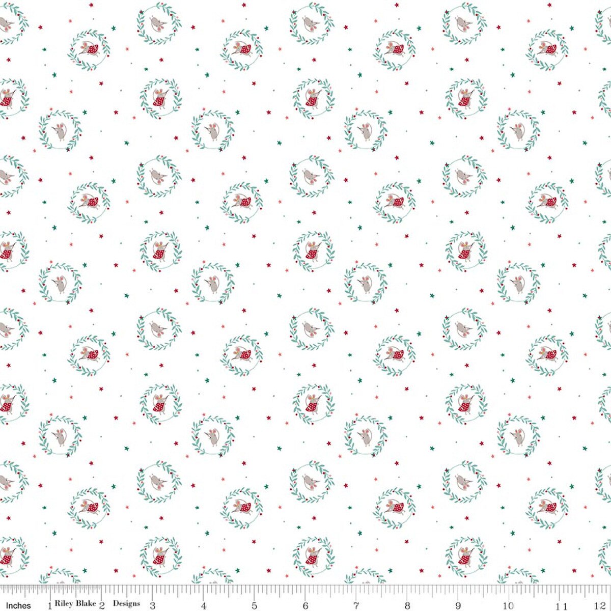 Nutcracker Tradition - Quilting Cotton Fabric - Christmas Mice - Snow