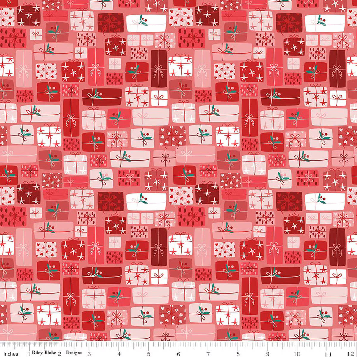 Nutcracker Tradition - Quilting Cotton Fabric - Gifts of Giving - Berry