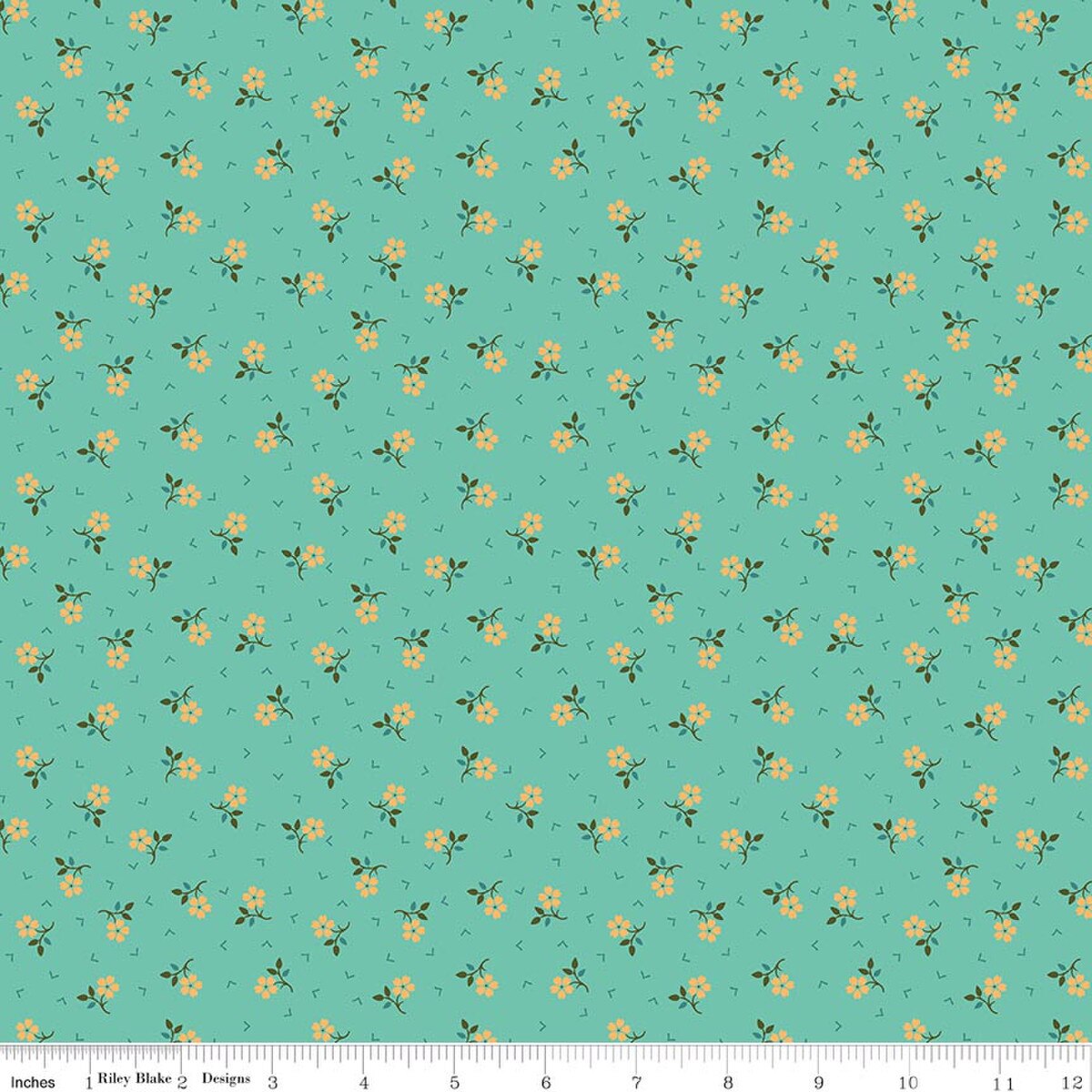 Baked With Love - Quilting Cotton Fabric - Thankful - Sea Glass