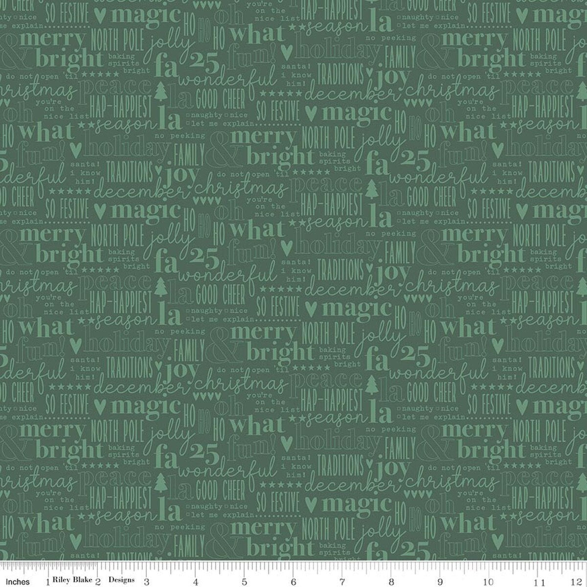 Evergreen Wishes - Quilting Cotton Fabric - Green