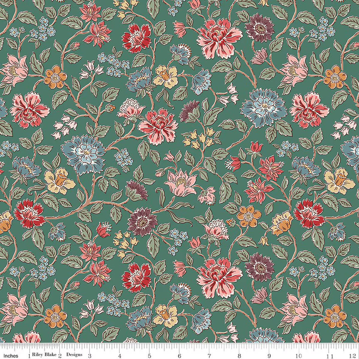 Northanger Abbey - Quilting Cotton Fabric - Morland - Green