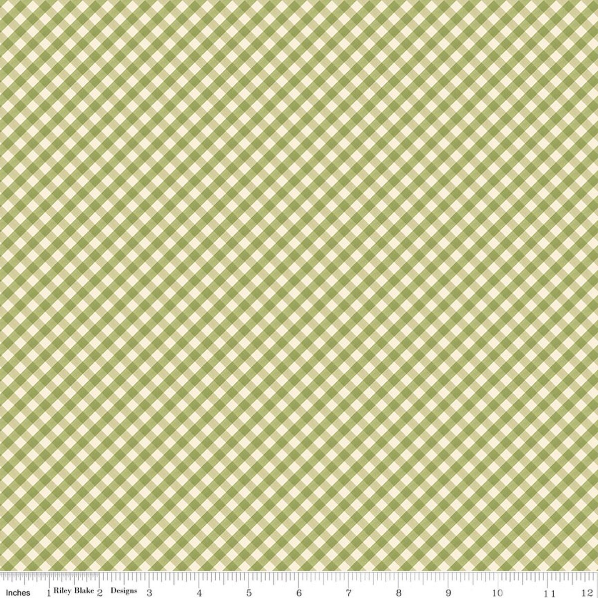 Lil' Farm Friends - Quilting Cotton Fabric - Gingham - Green