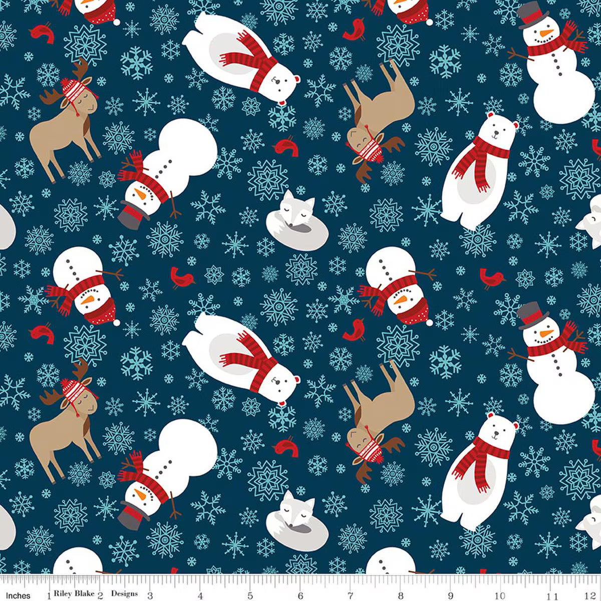 A Perfect Winter - Quilting Cotton Fabric - Main - Navy