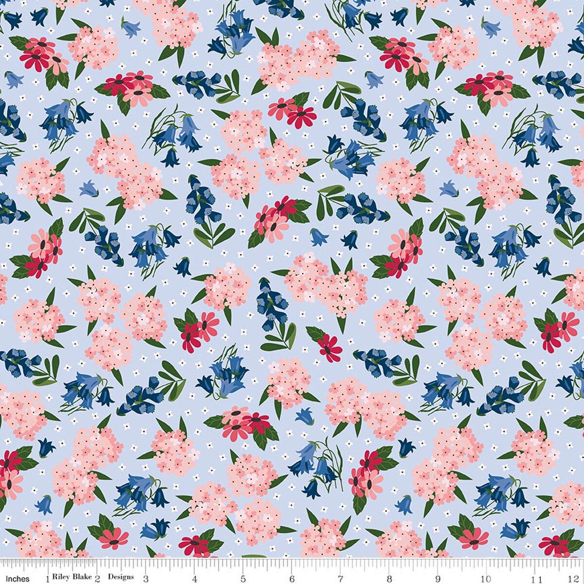Foxglove - Quilting Cotton Fabric - Main - Blue