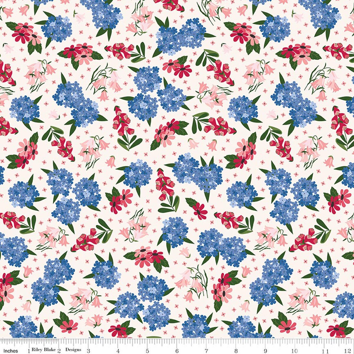 Foxglove - Quilting Cotton Fabric - Main - Cream