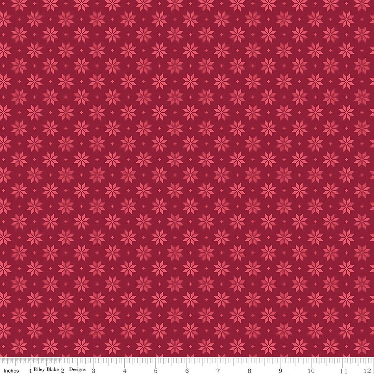 Foxglove - Quilting Cotton Fabric - Stars - Dahlia Red