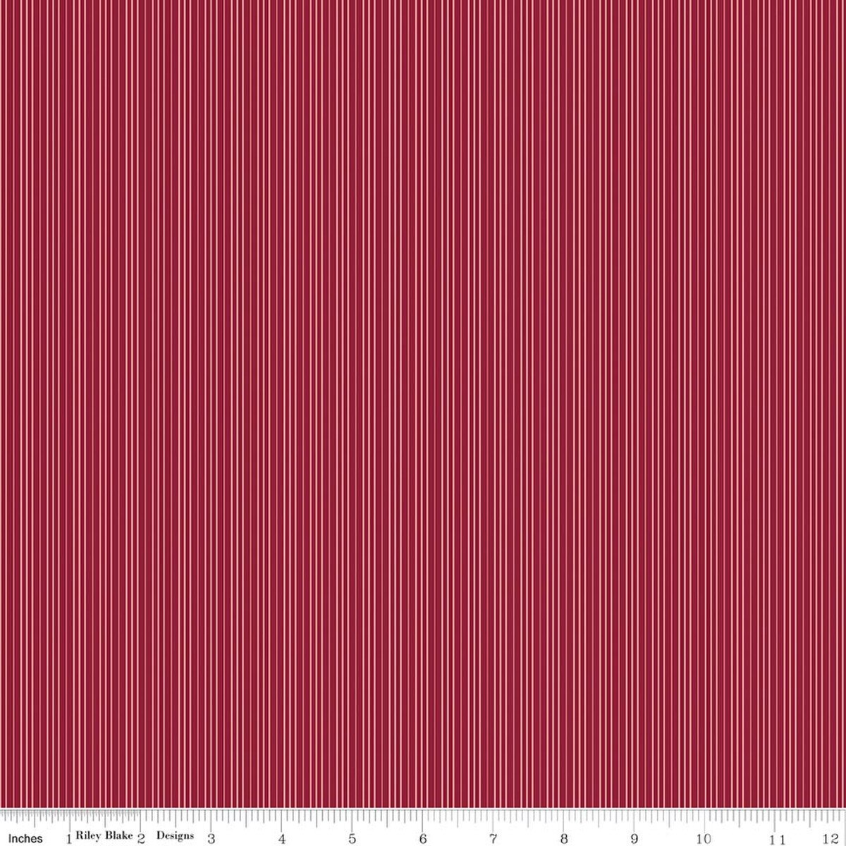 Foxglove - Quilting Cotton Fabric - Stripes - Dahlia Red