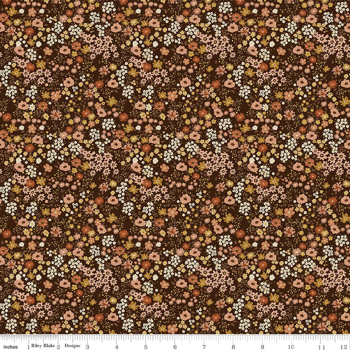 Worth Repeating - Quilting Cotton Fabric - Leaves - Coffee
