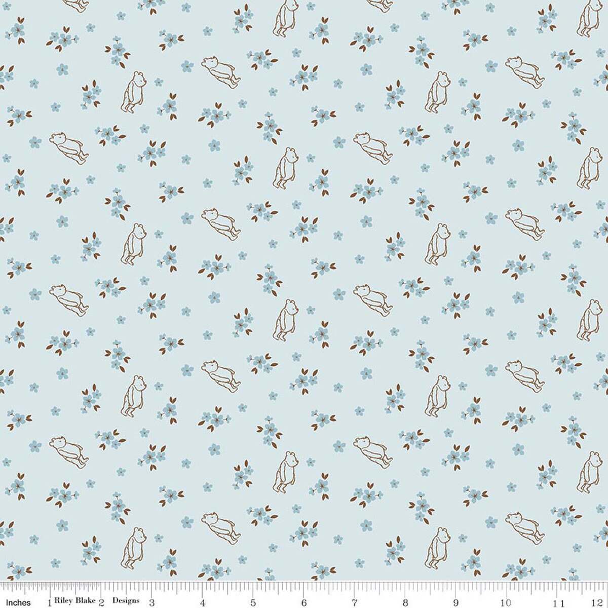 Winnie-The-Pooh – Quilting Cotton Fabric – Baby Ditsy - Blue