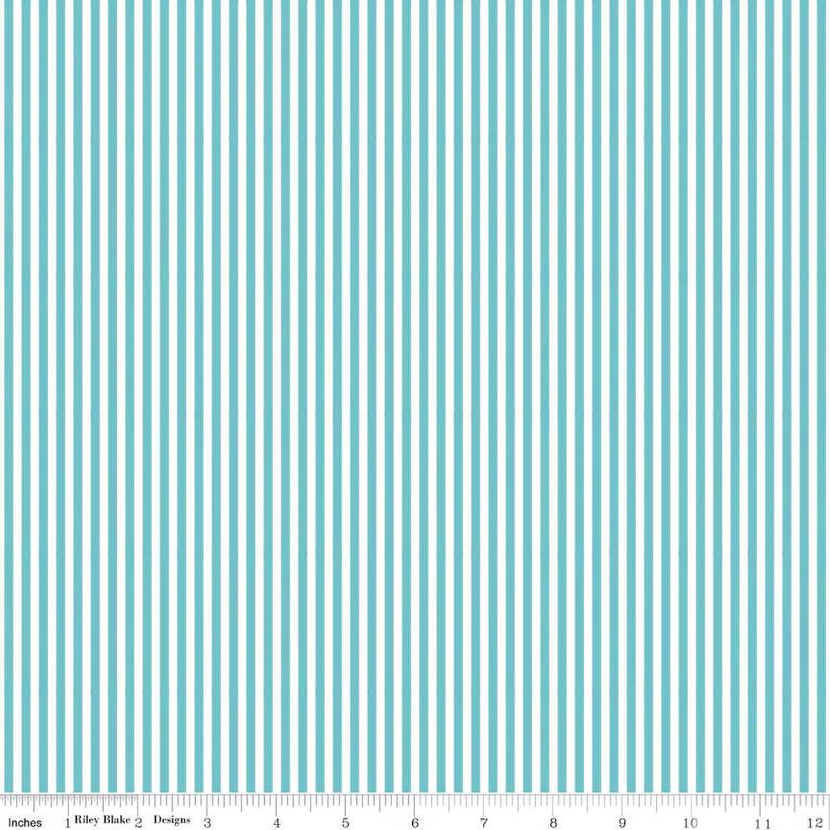 1/8" Stripe - Quilting Cotton Fabric - Peacock
