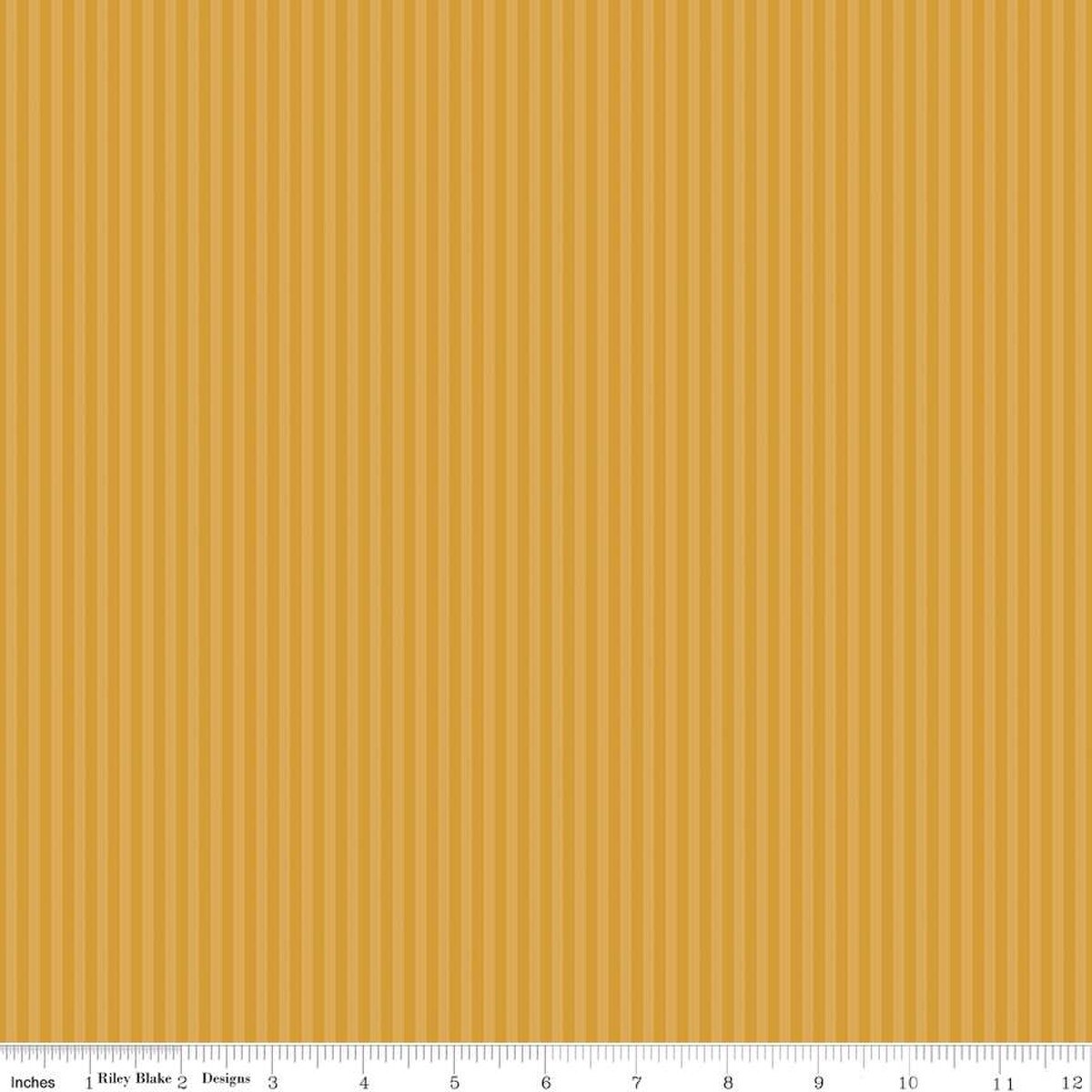 1/8" Tonal Stripe - Quilting Cotton Fabric - Golden