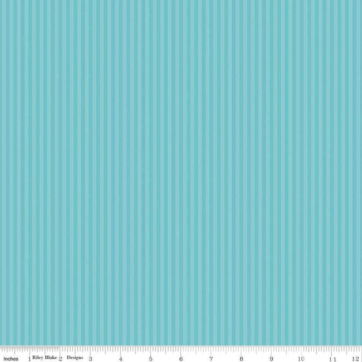 1/8" Tonal Stripe - Quilting Cotton Fabric - Peacock