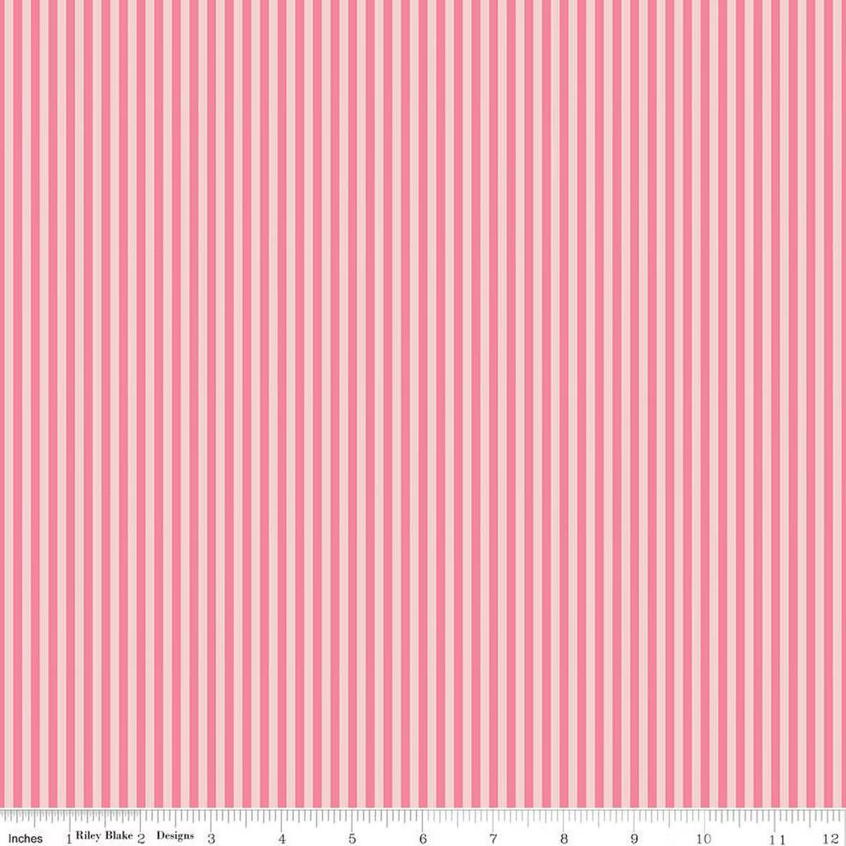 1/8" Tonal Stripe - Quilting Cotton Fabric - Sugar Pink