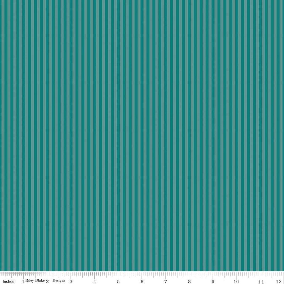 1/8" Tonal Stripe - Quilting Cotton Fabric - Teal