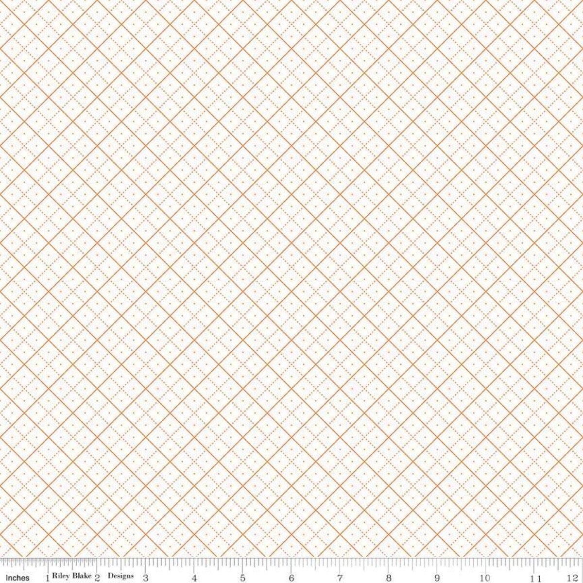 Bee Backgrounds – Quilting Cotton Fabric – Grid – Orange