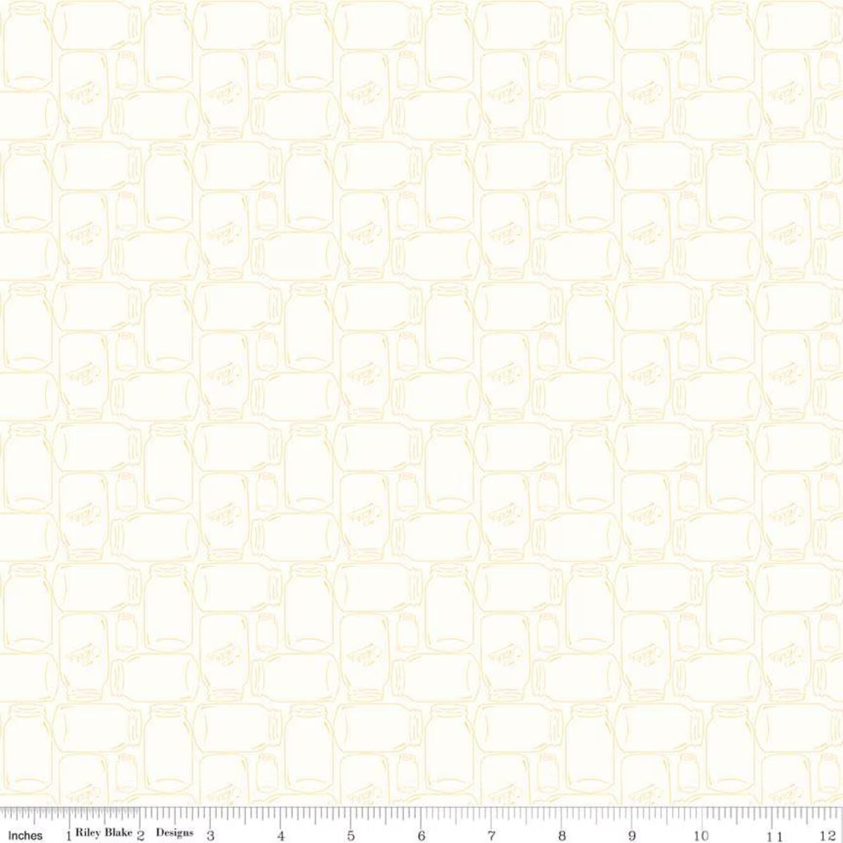 Bee Backgrounds – Quilting Cotton Fabric – Canning Jar - Yellow