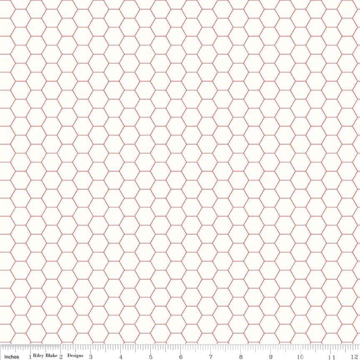Bee Backgrounds – Quilting Cotton Fabric – Honeycomb - Red