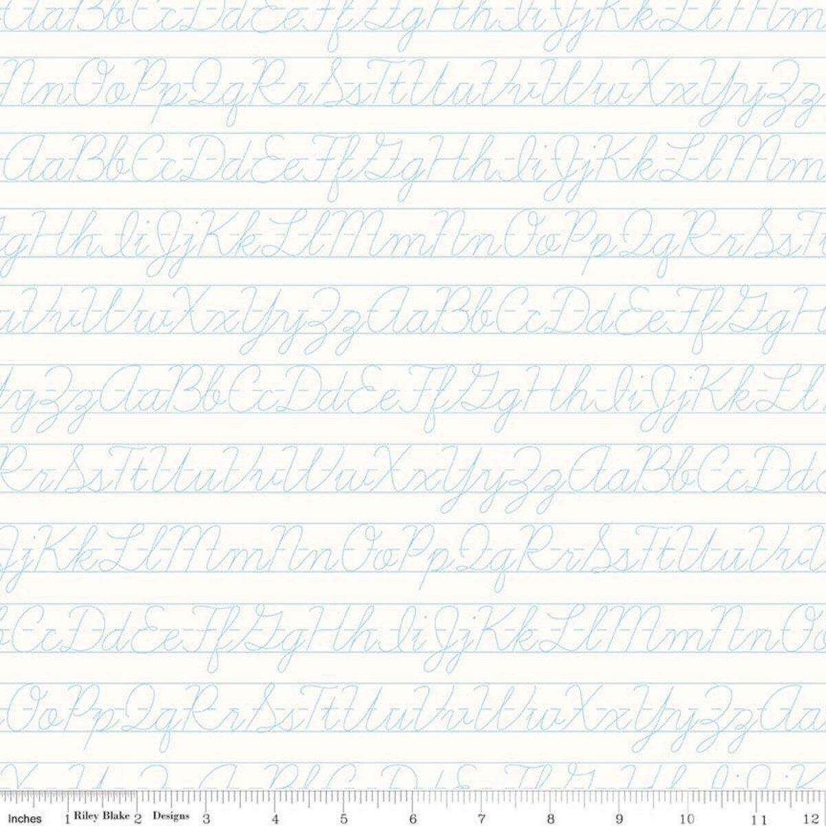 Bee Backgrounds – Quilting Cotton Fabric – Penmanship - Aqua