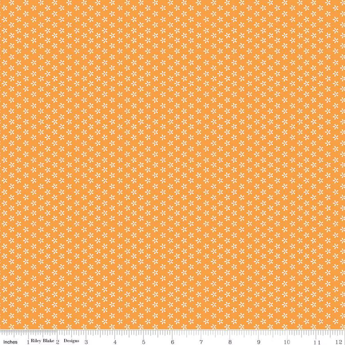 Bee Basics – Quilting Cotton Fabric – Tiny Daisy - Macaroni