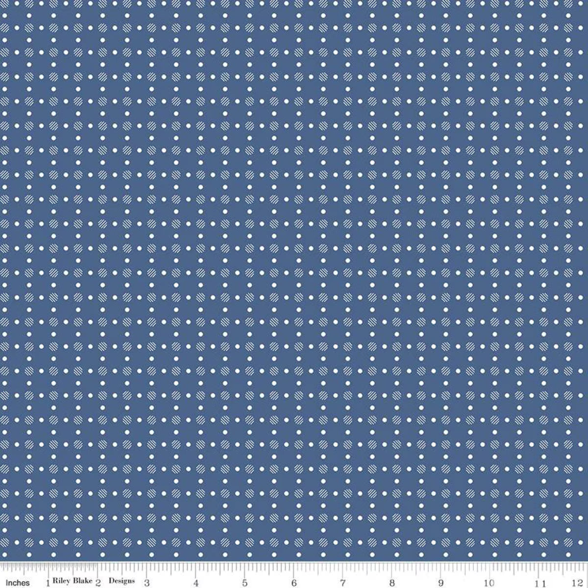 Bee Basics – Quilting Cotton Fabric – Polka Dot - Denim