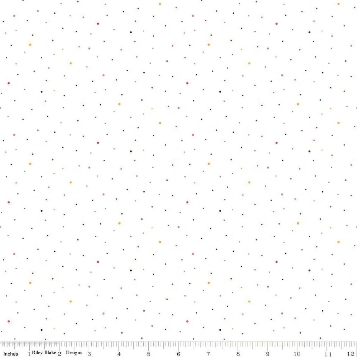 Dapple Dot - Quilting Cotton Fabric - On Off White - Rainbow