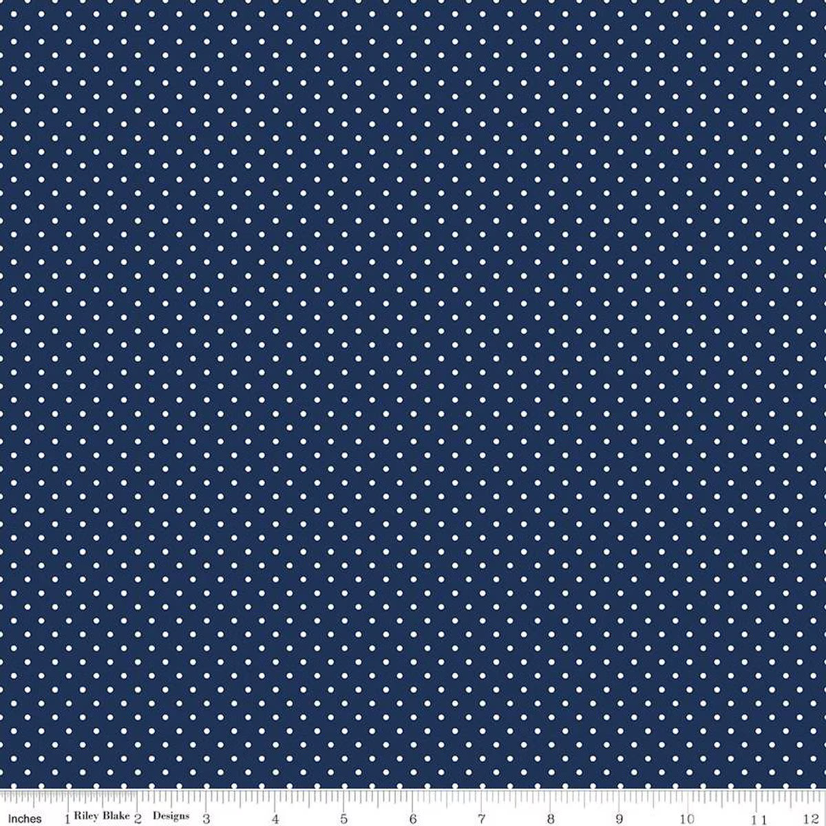 Swiss Dot - Quilting Cotton Fabric - Navy