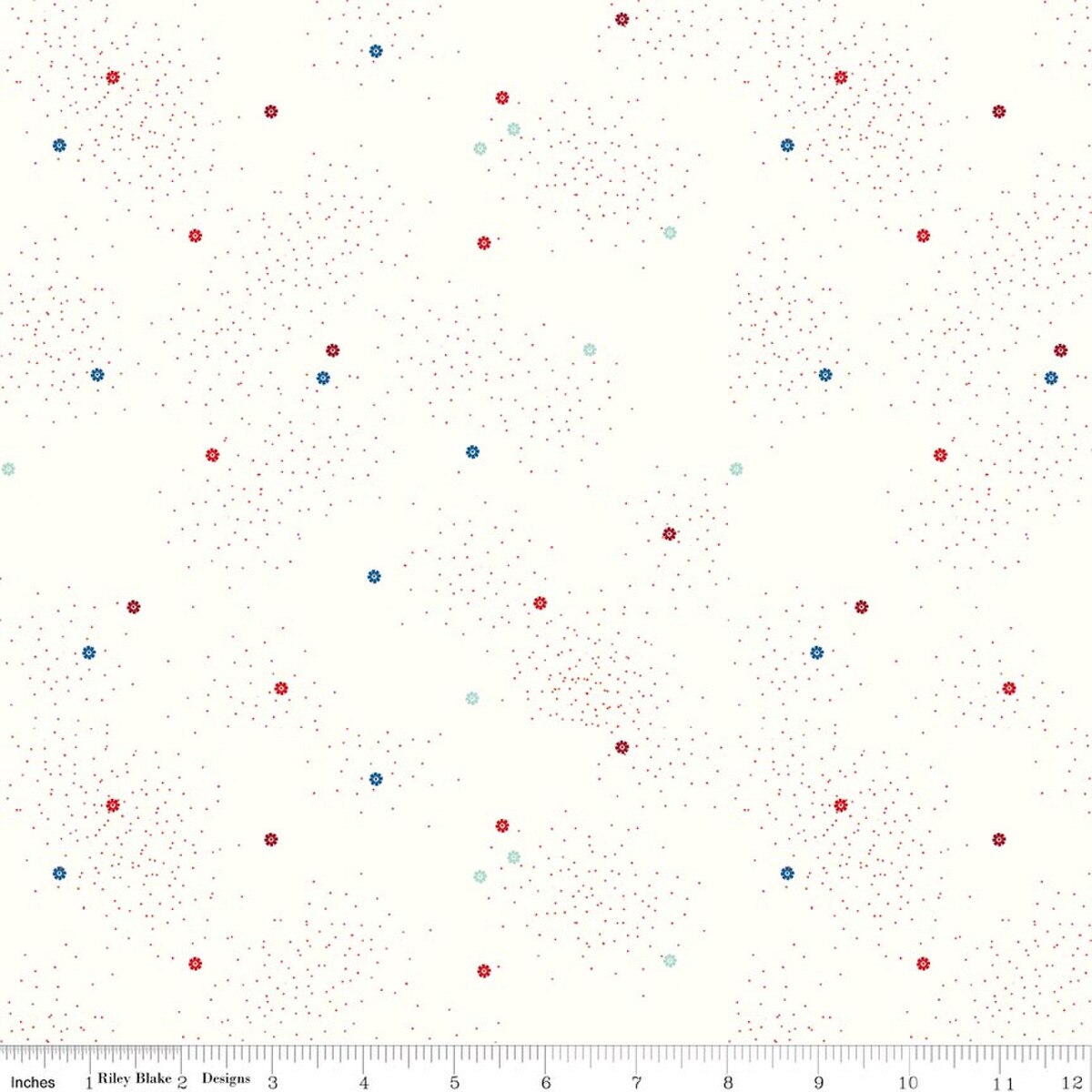 Dainty Daisy on Cloud - Quilting Cotton Fabric - Fireworks