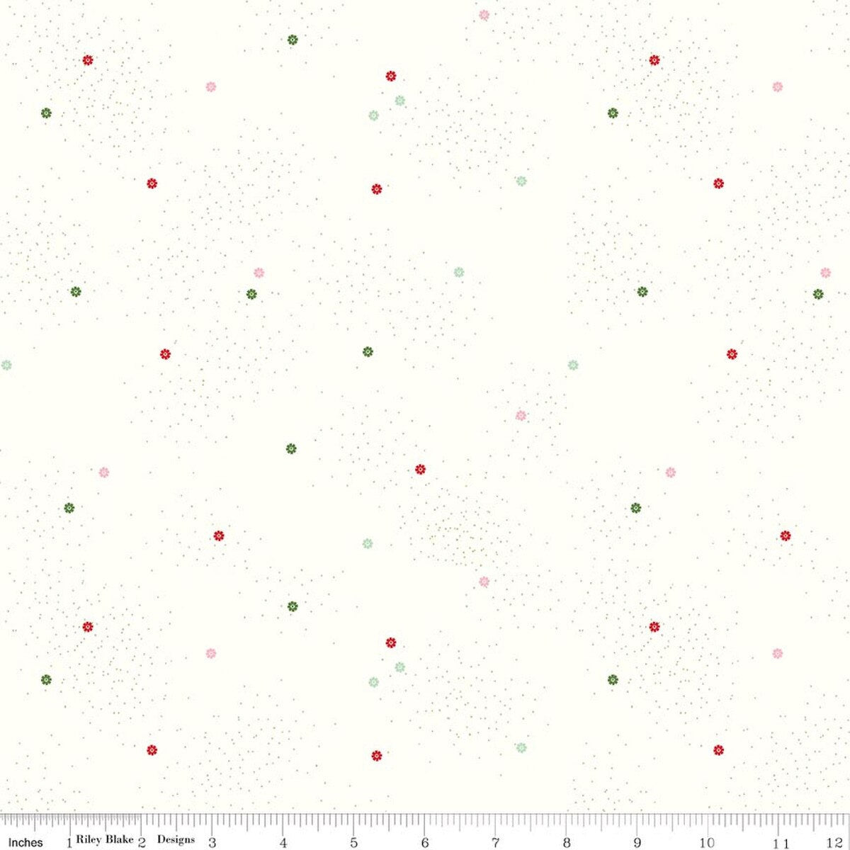 Dainty Daisy on Cloud - Quilting Cotton Fabric - Mistletoe