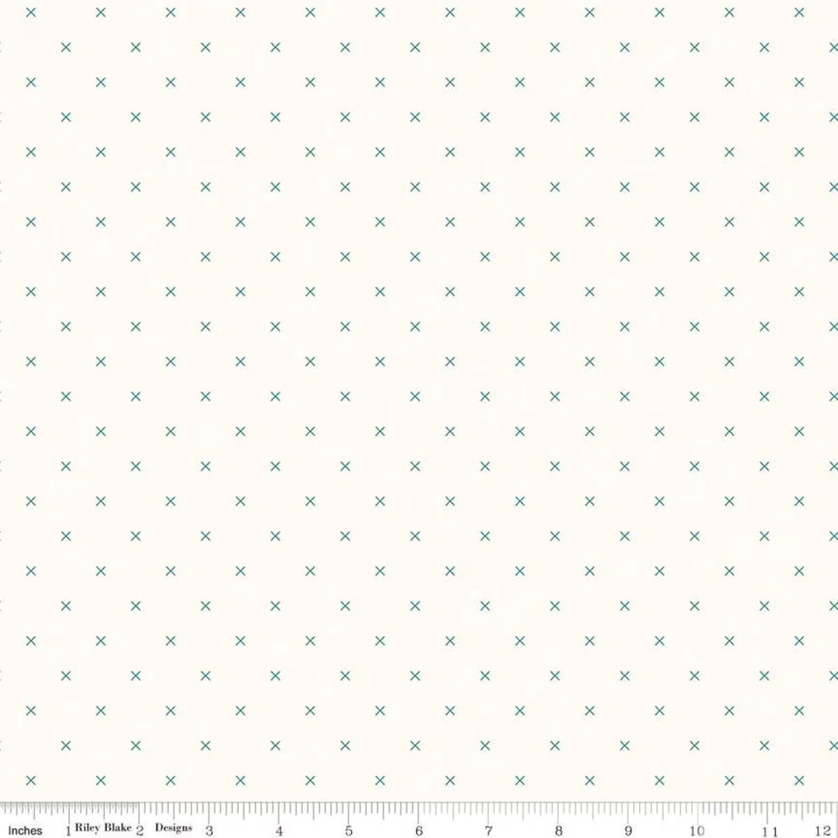 Bee Cross Stitch – Quilting Cotton Fabric – On Cloud - Jade