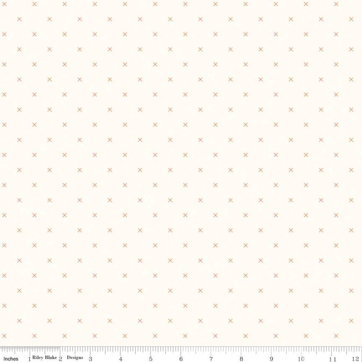 Bee Cross Stitch – Quilting Cotton Fabric – On Cloud - Pumpkin