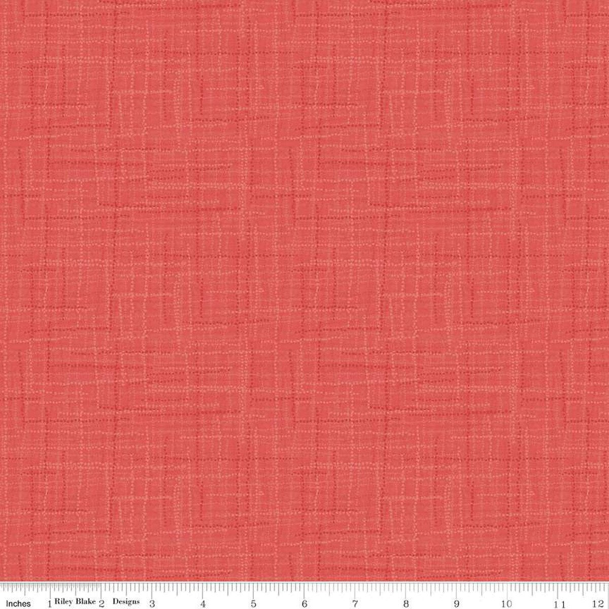 Grasscloth Cotton - Quilting Cotton Fabric - Coral