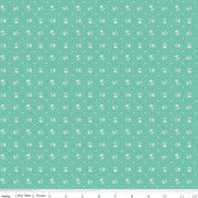Prim - Cotton Fabric - Calico - Daisy - Sea Glass