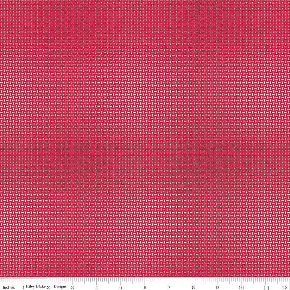 Prim - Cotton Fabric - Stitches - Jazzberry