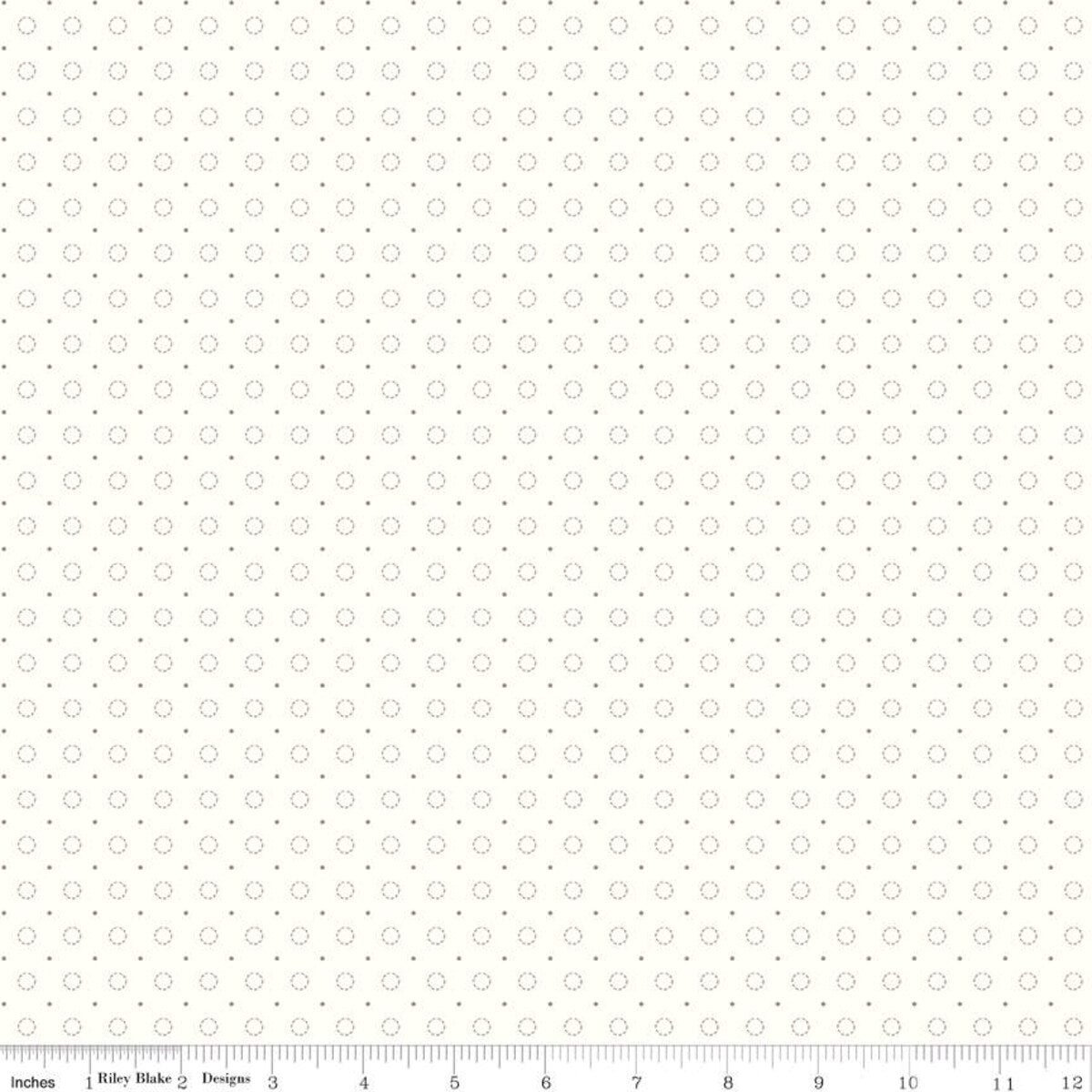 Bee Backgrounds – Quilting Cotton Fabric – Stitched Circle - Pewter