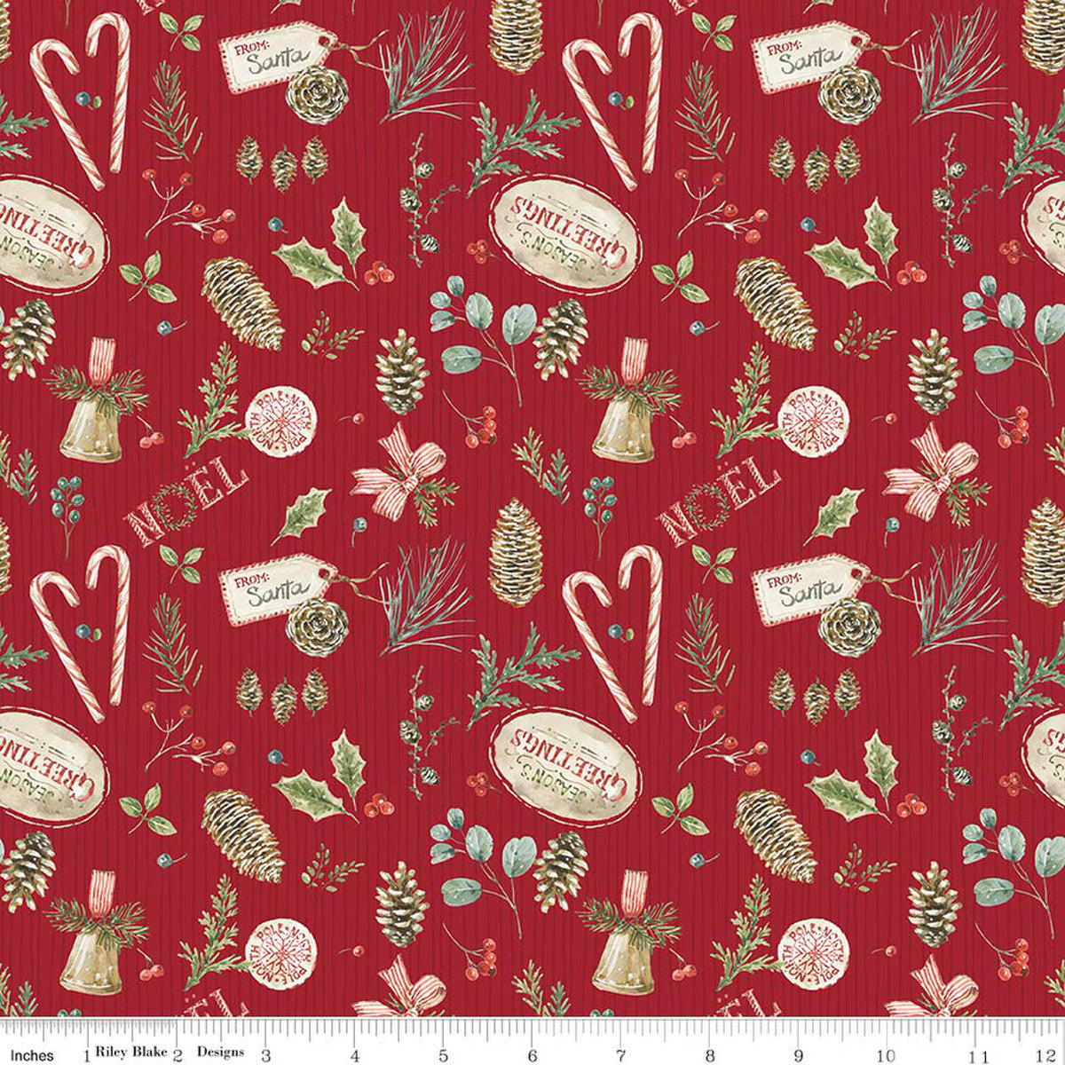Holiday Spirit - Quilting Cotton Fabric - Christmas Toss - Red